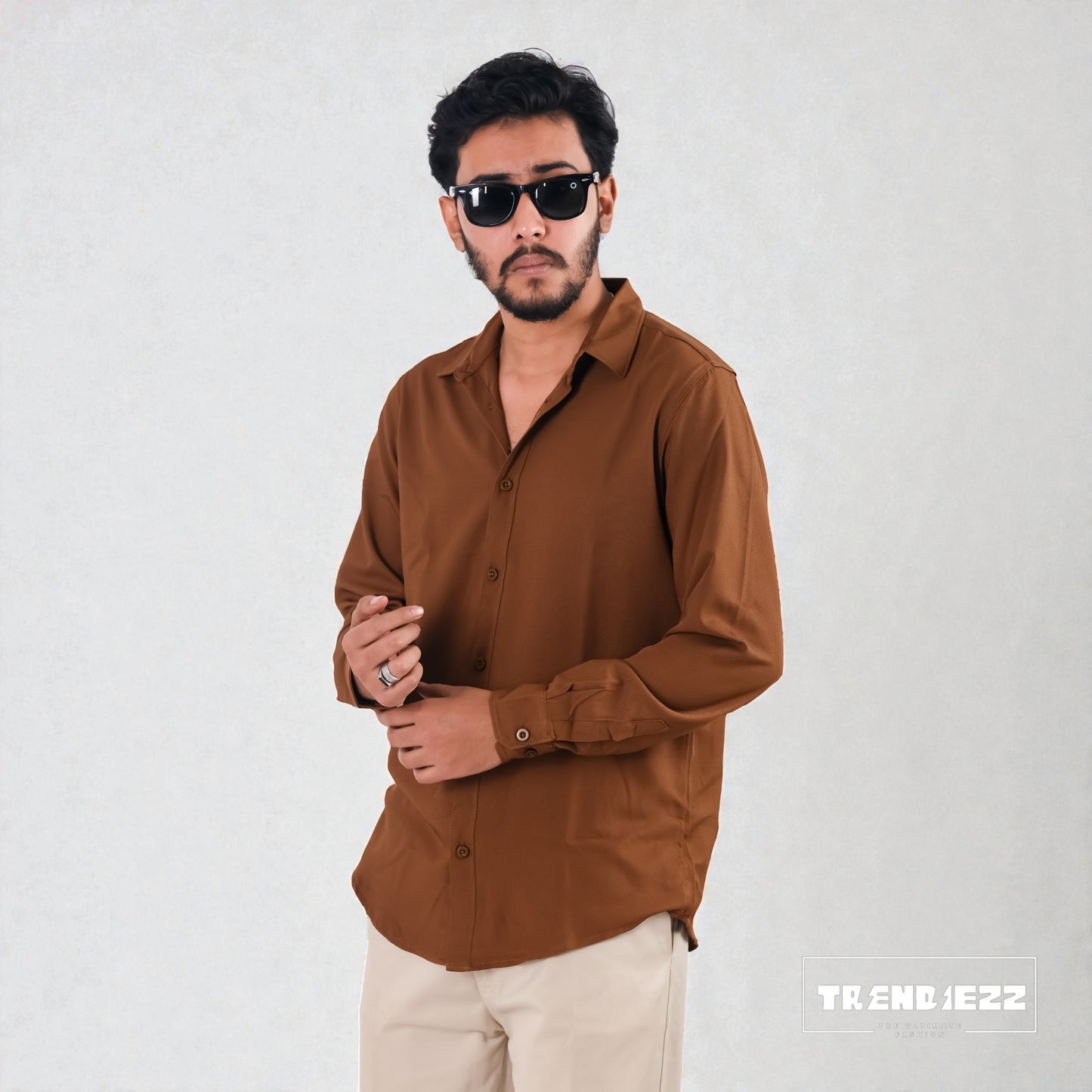 Cherry Cotton Full Sleeve Shirt - Brown