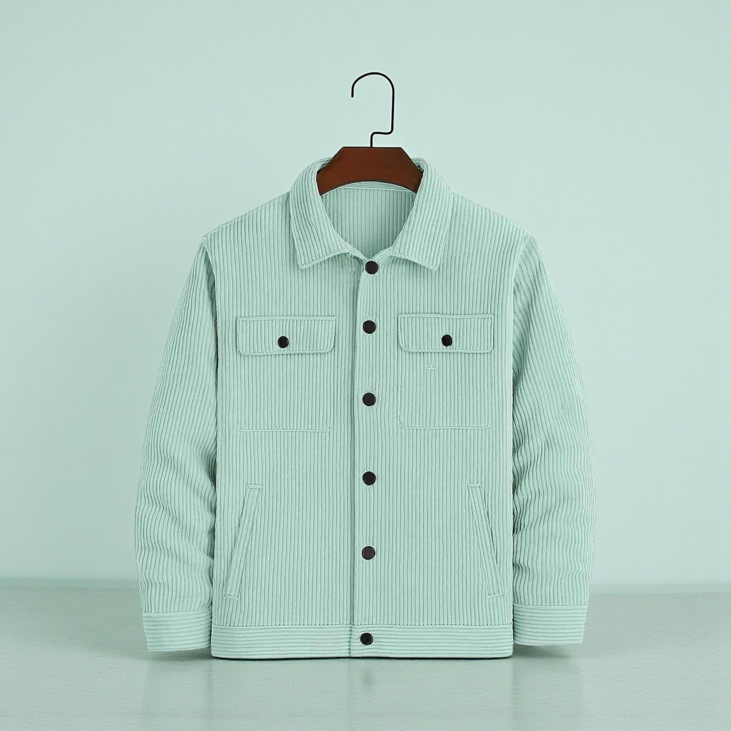 Men's Corduroy Light Weight Jackets - Light Moss Green