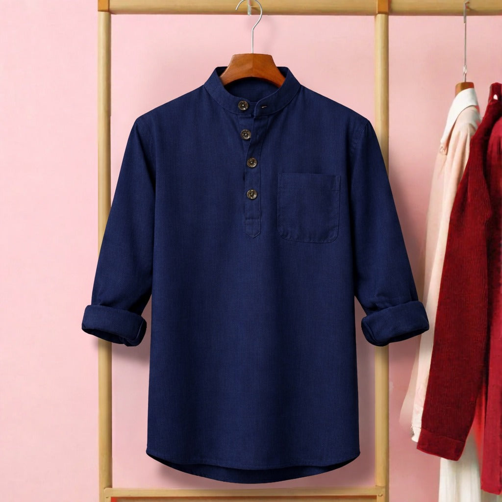 Heritage Soft Cotton Katua - Navy Blue