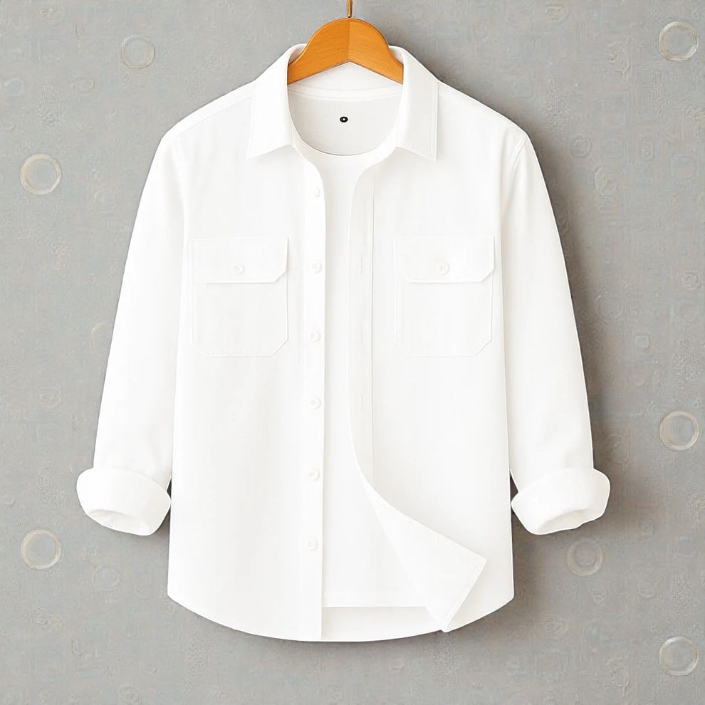 Full Sleeve Casual Shirt For Men - White