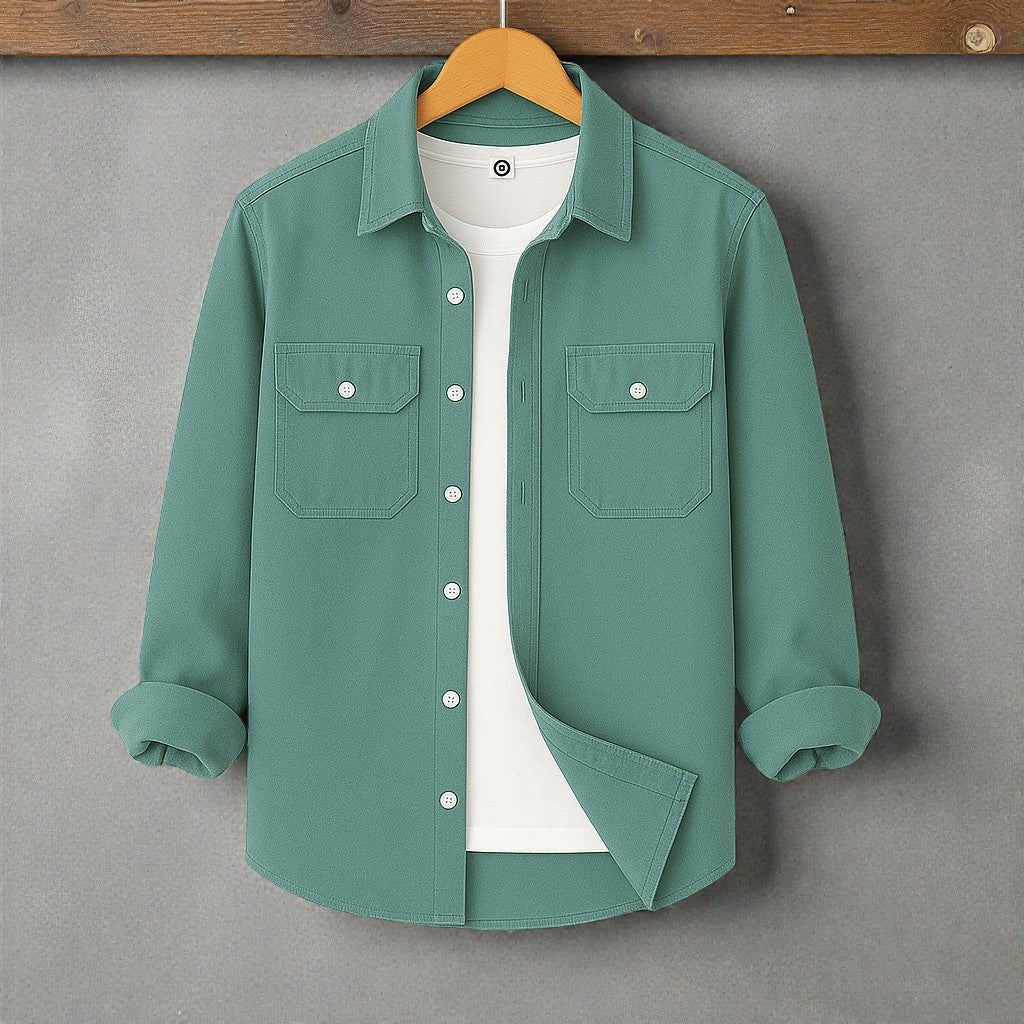 Full Sleeve Casual Shirt For Men - Sea Green