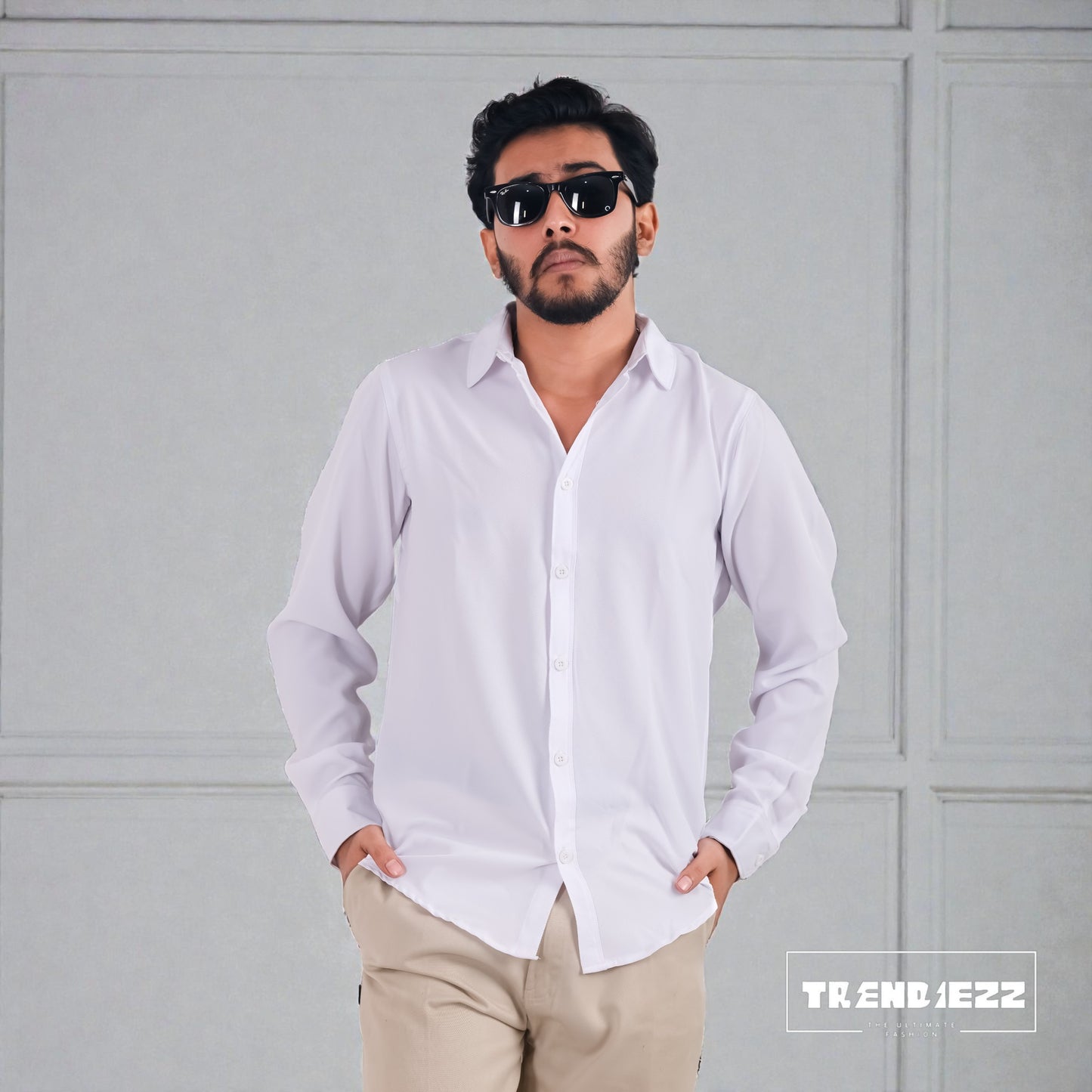 Cherry Cotton Full Sleeve Shirt - White