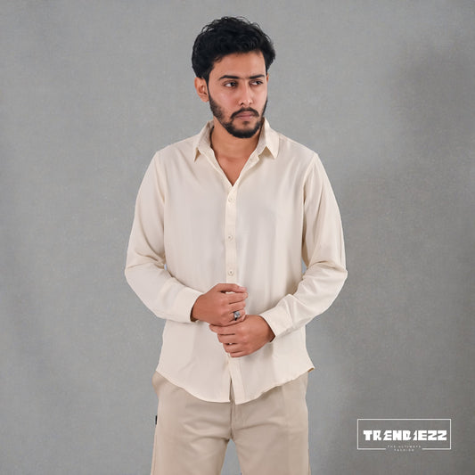 Cherry Cotton Full Sleeve Shirt - Cream