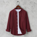 Bend Collar Full Sleeve Casual Shirt - Maroon