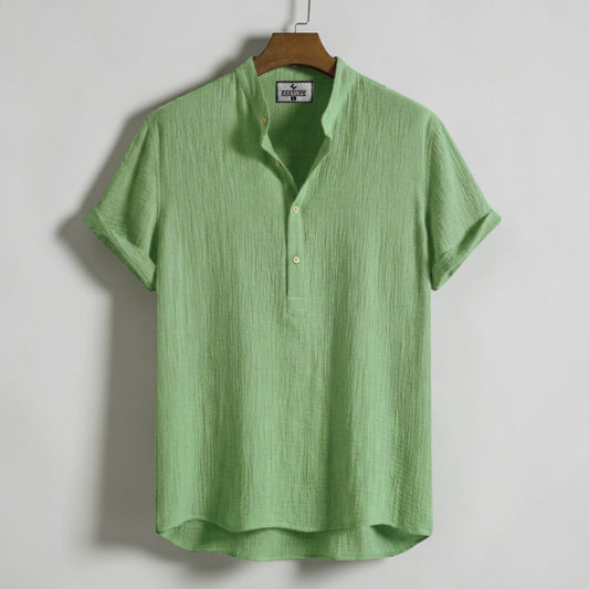 China Cotton Half Sleeve Katua - Lime