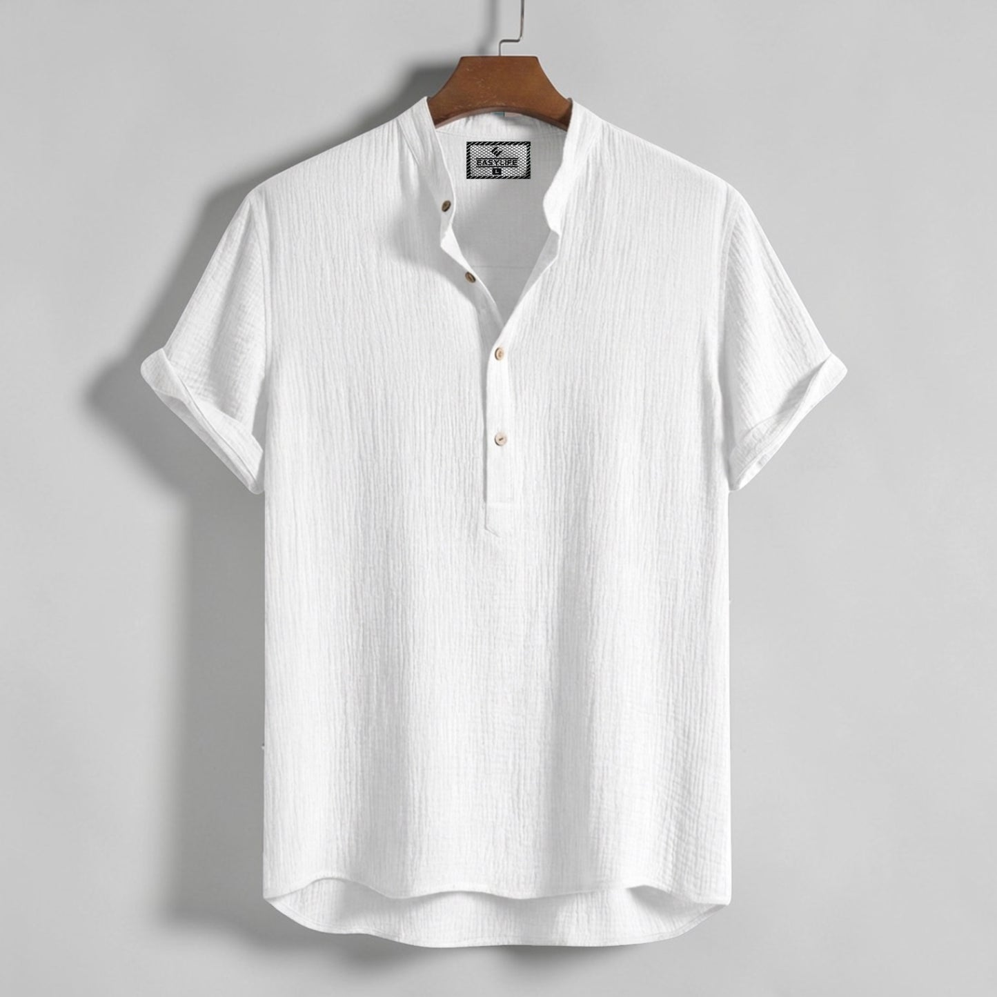 China Cotton Half Sleeve Katua - White