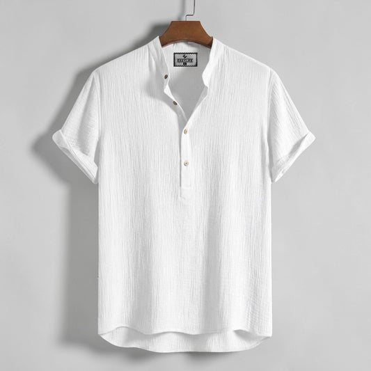 China Cotton Half Sleeve Katua - White