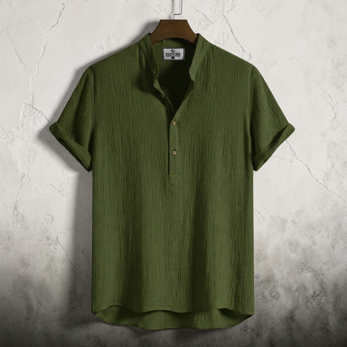 China Cotton Half Sleeve Katua - Olive