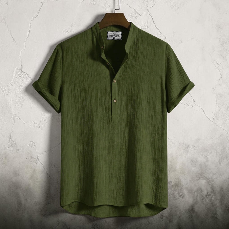 China Cotton Half Sleeve Katua - Olive