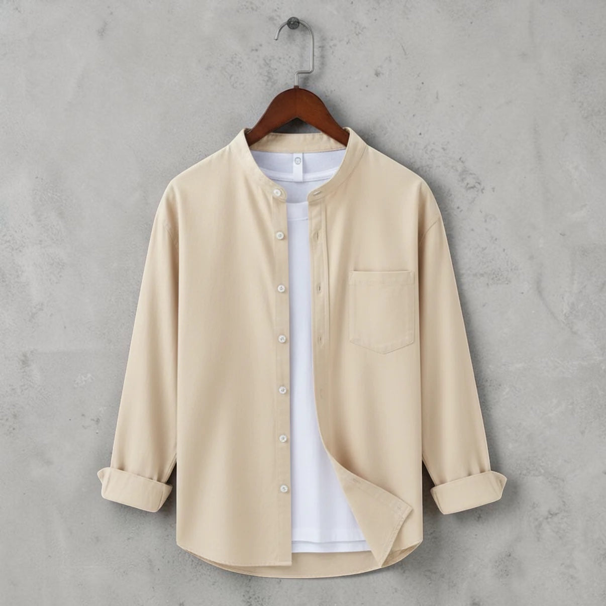 Bend collar full sleeve casual shirt - Creem