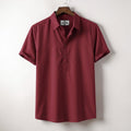 Premium Half Sleeve Cotton Katua - Men's Maroon
