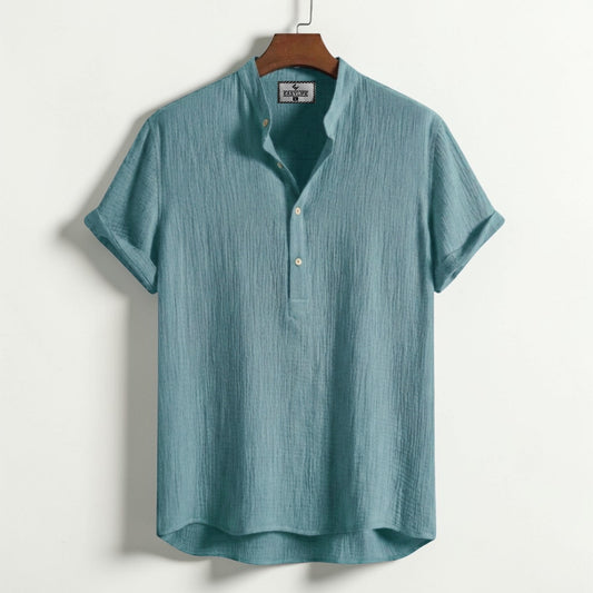 China Cotton Half Sleeve Katua - Sea Green