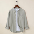 Bend Collar Full Sleeve Casual Shirt -Light ash