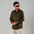 Fine Cotton Stripe Shirt – Olive