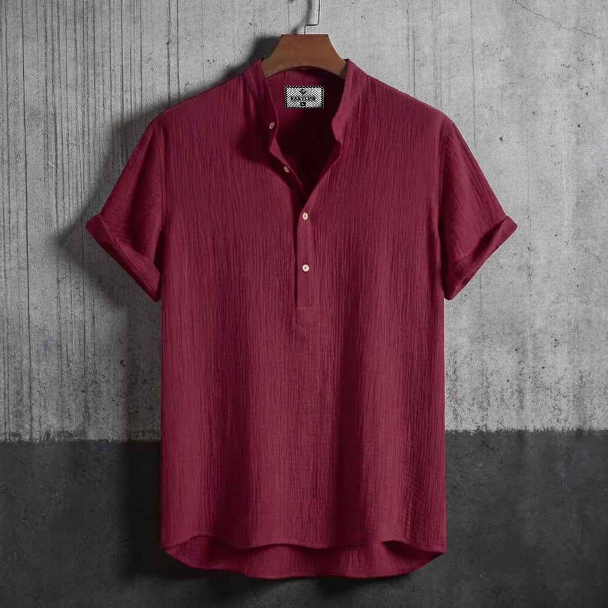 China Cotton Half Sleeve Katua - Men's Maroon