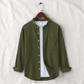 Bend collar full sleeve casual shirt - Olive