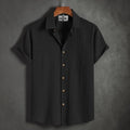 Zafran Half Sleeve Shirt - Pure Black