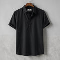 Premium Half Sleeve Cotton Katua - Black