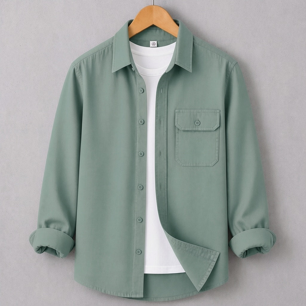 Single Pocket Casual Shirt - Sea Green