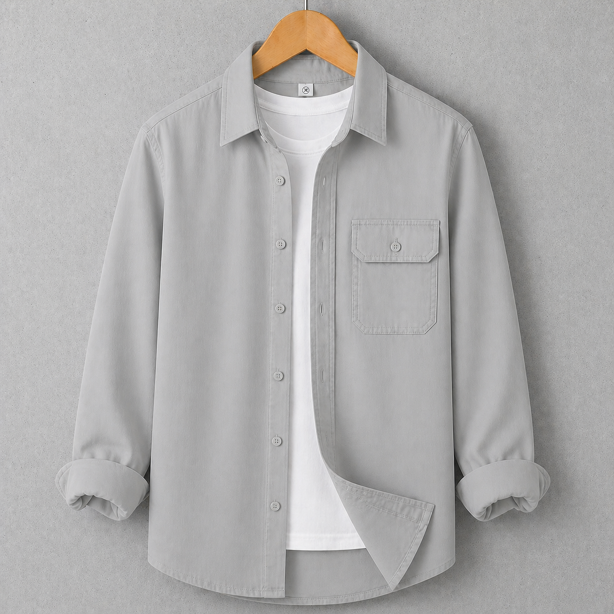 Single Pocket Casual Shirt - Ash