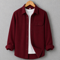 Single Pocket Casual Shirt - Men's Maroon