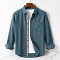 Contrast Placket Full Sleeve Shirt - Steel Blue