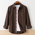 Contrast Placket Full Sleeve Shirt - Chocolate
