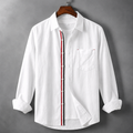 Contrast Placket Full Sleeve Shirt - White