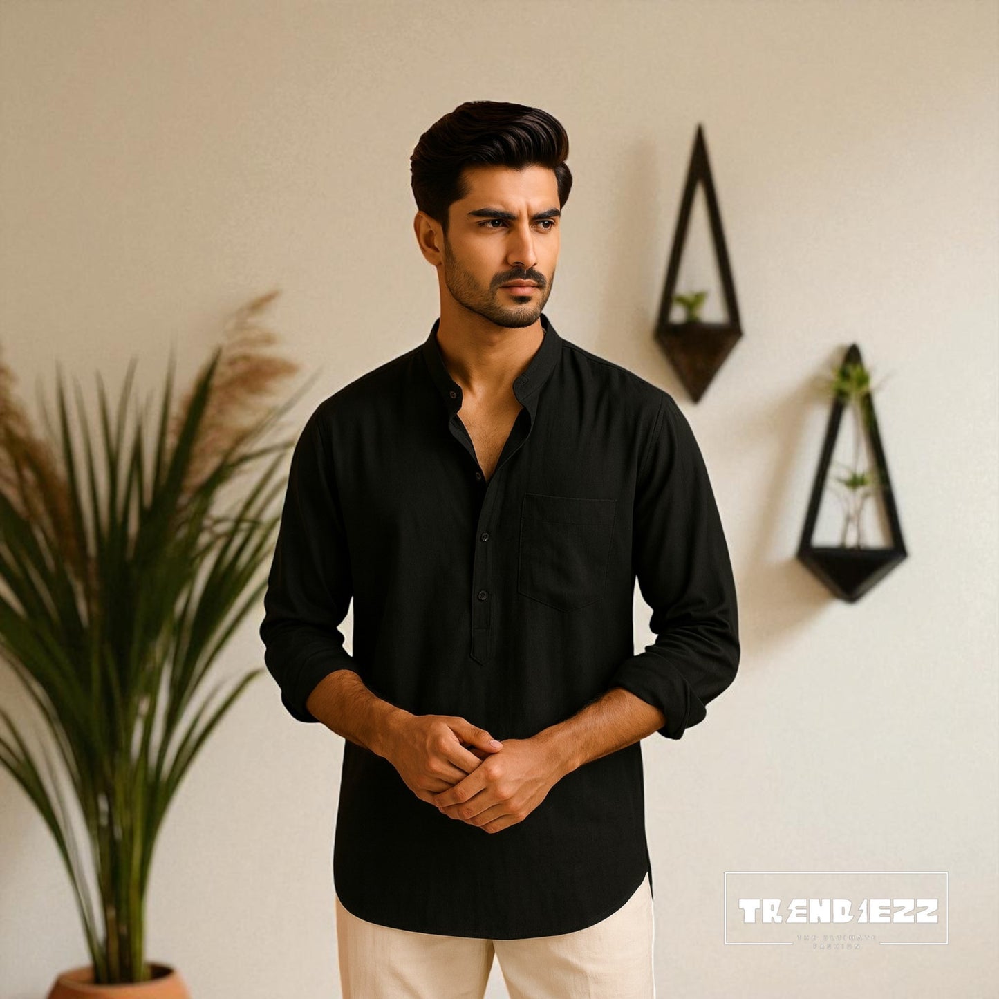 Luxury Full Sleeve Katua - Black