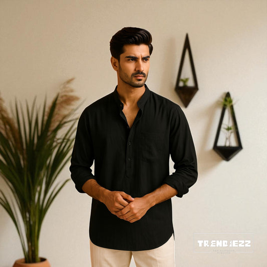 Luxury Full Sleeve Katua - Black