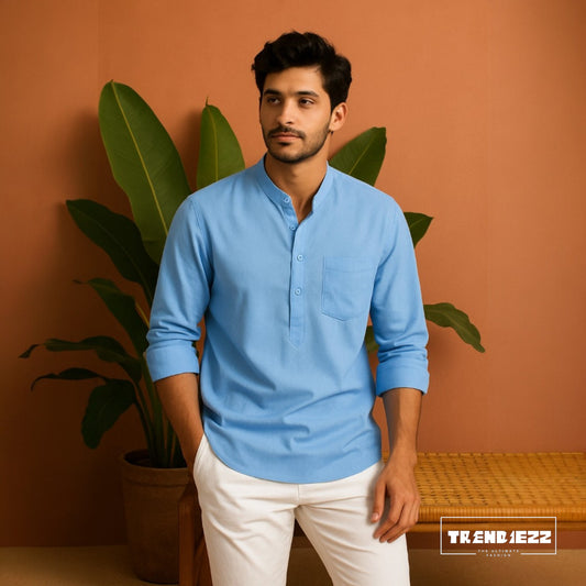 Luxury Full Sleeve Katua - Sky Blue