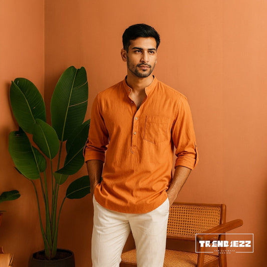 Luxury Full Sleeve Katua - Mustard Yellow