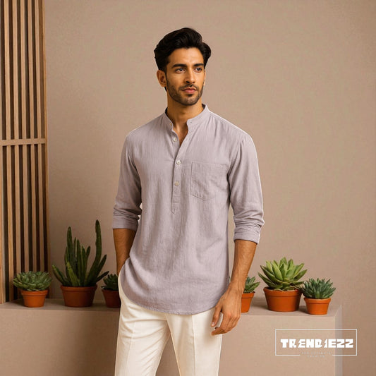 Luxury Full Sleeve Katua - Light Ash