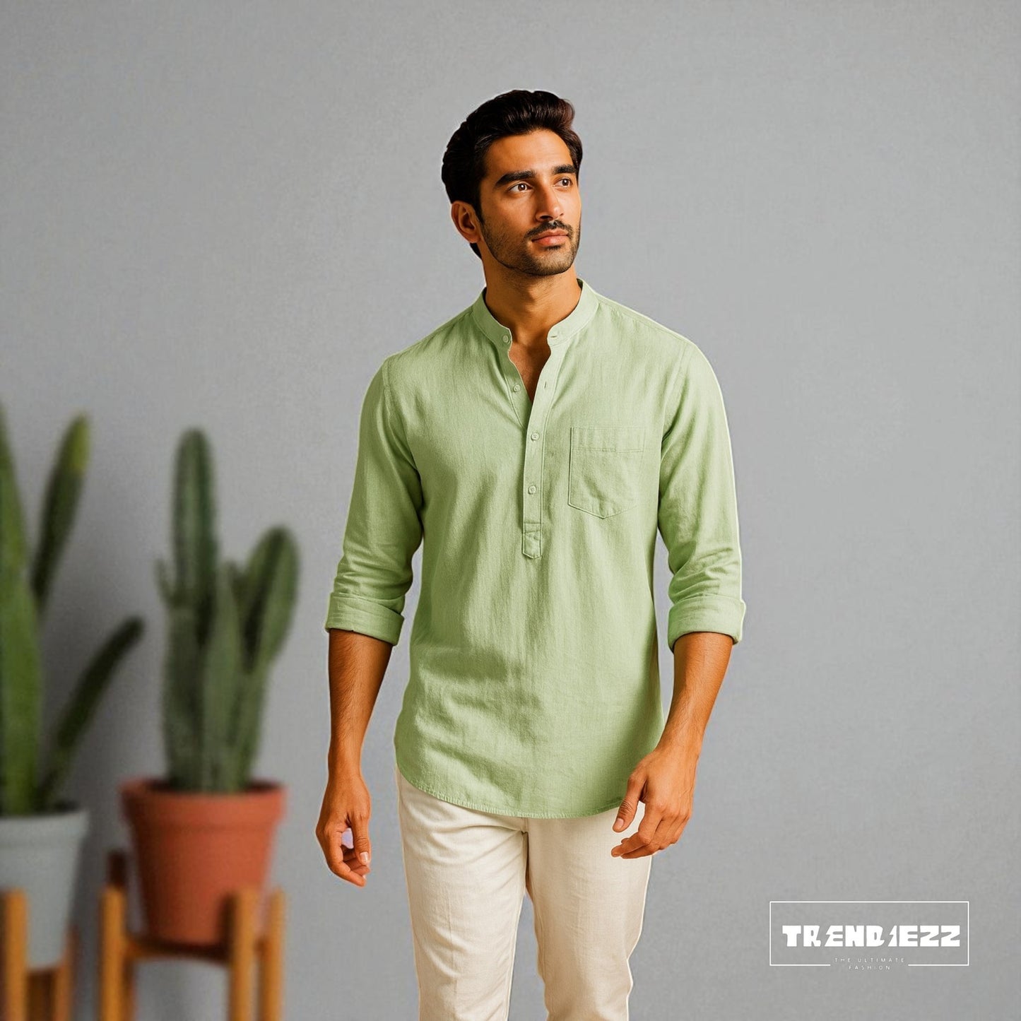 Luxury Full Sleeve Katua - Light Lemon