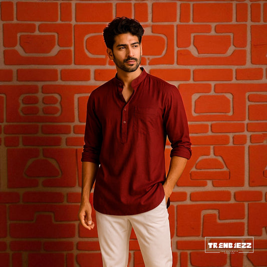 Luxury Full Sleeve Katua - Men's Marron
