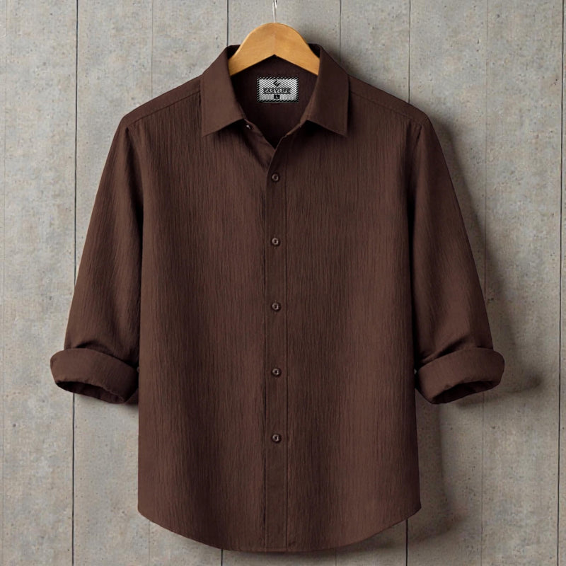 Premium Zafran Full Sleeve Shirt - Chocolate