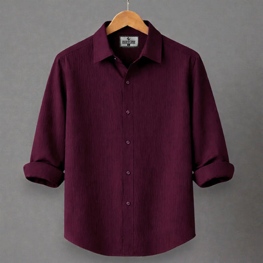 Premum Zafran Full Sleeve Shirt - Maroon