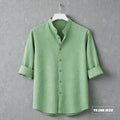 Bend Collar Zafran Full Sleeve Shirt - Lemon
