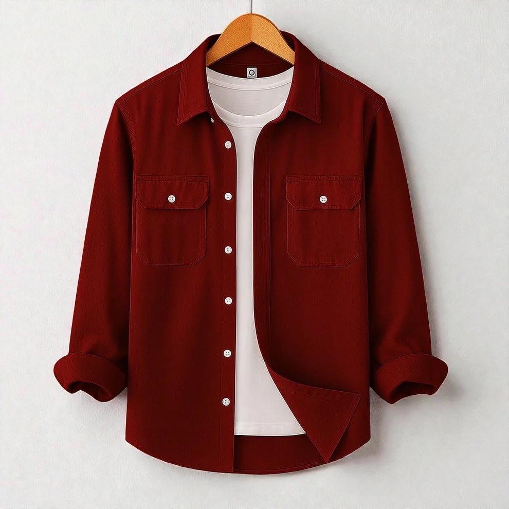 Full Sleeve Casual Shirt For Men - Marron