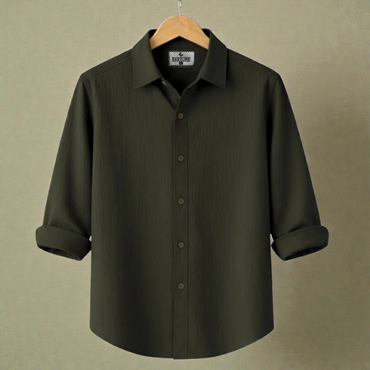 Premum Zafran Full Sleeve Shirt - Olive