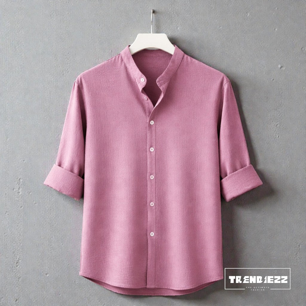 Bend Collar Zafran Full Sleeve Shirt - Onion