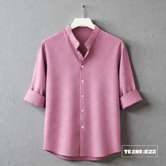 Bend Collar Zafran Full Sleeve Shirt - Onion