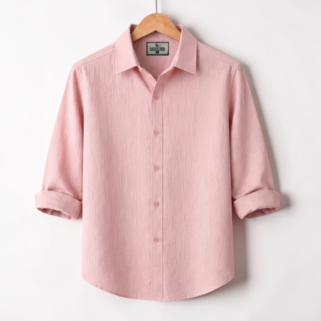 Premium Zafran Full Sleeve Shirt - Light Pink