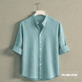 Bend Collar Zafran Full Sleeve Shirt - Sea Green