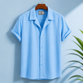 Cuban Half Sleeve Shirt - Sky Blue