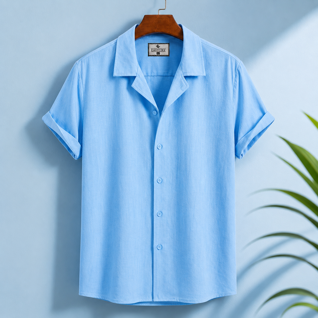Cuban Half Sleeve Shirt - Sky Blue