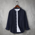 Bend collar full sleeve casual shirt - Blue
