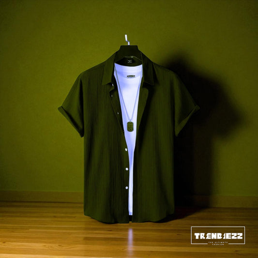 Viscox Half Sleeve Shirt- Olive