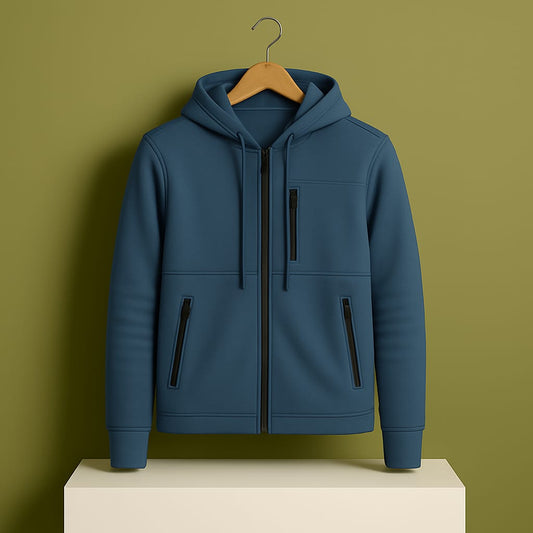 Men's Arms Full Zip Hooded Jacket - Sky Blue