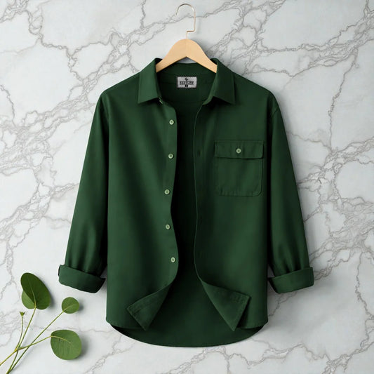Premium Heritage Full Sleeve Shirt - Bottle Green